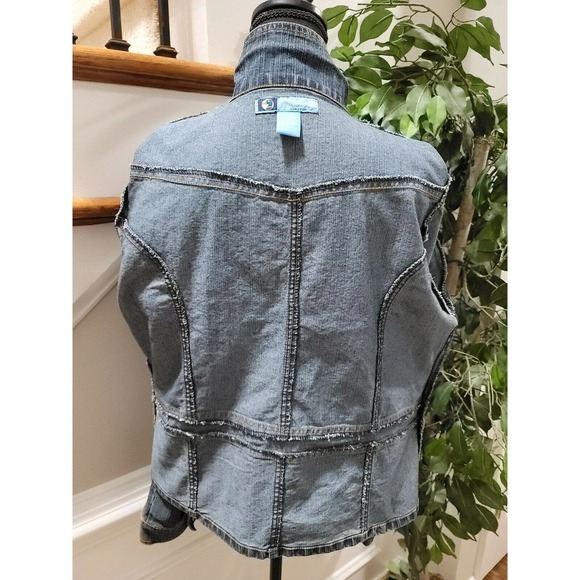 Duck Head Women's Blue Denim Cotton Long Sleeve Buttons Style Stretch Jacket L - Picture 6 of 11